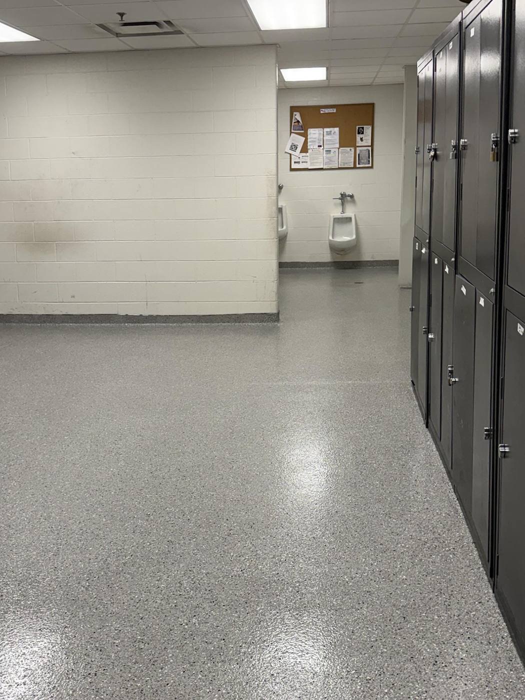 Coated customer area floor