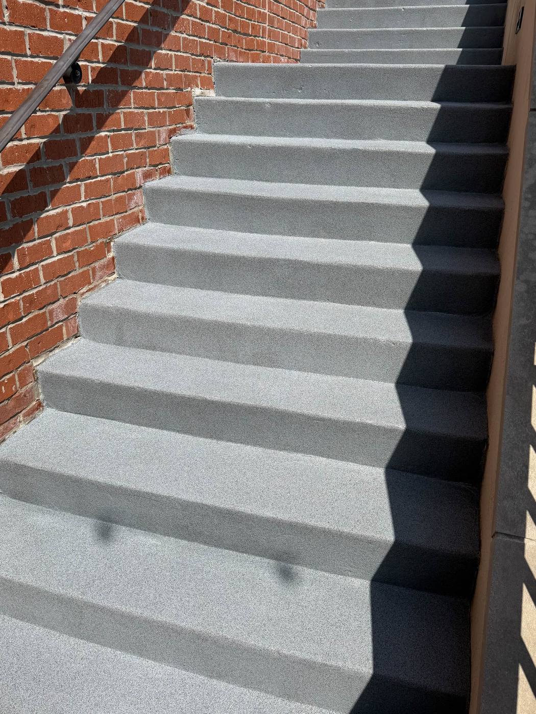Coated exterior stairs