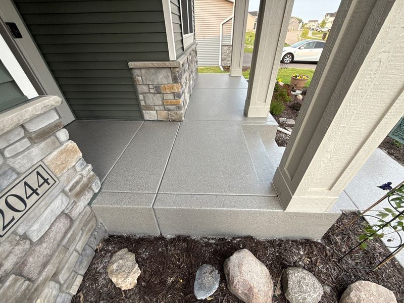 Coated front porch and steps